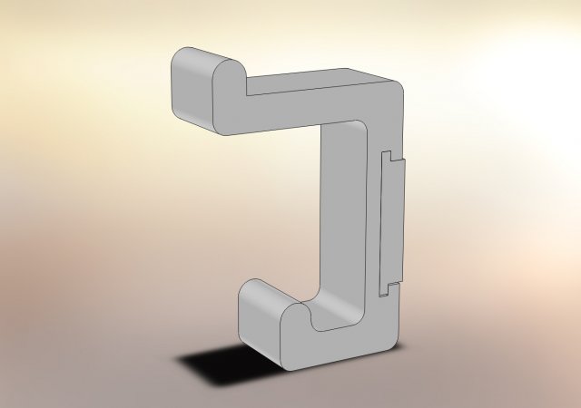 profile hook two-horn chrome matt 3Dモデル .c4d .max .obj .3ds .fbx .stl .blend 