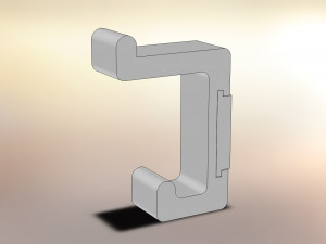 profile hook two-horn chrome matt Model 3D