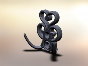 rome two-horn hook Model 3D