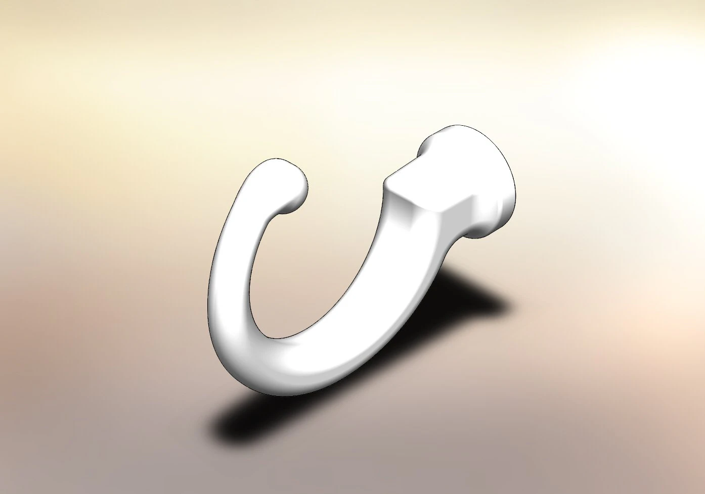 single-horn hook chrome matt 3D Model .c4d .max .obj .3ds .fbx .stl .blend 