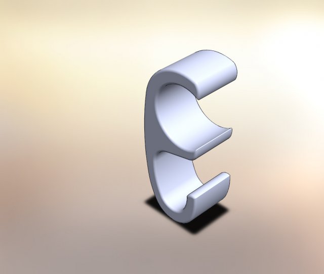 single-horn nickel matt hook for re railings 3D 模型 .c4d .max .obj .3ds .fbx .stl .blend 