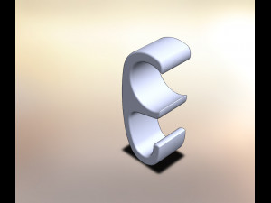 single-horn nickel matt hook for re railings 3D Модель