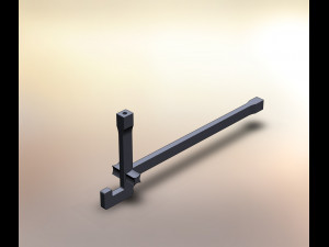 single-horn hook chrome matt 3D Модель
