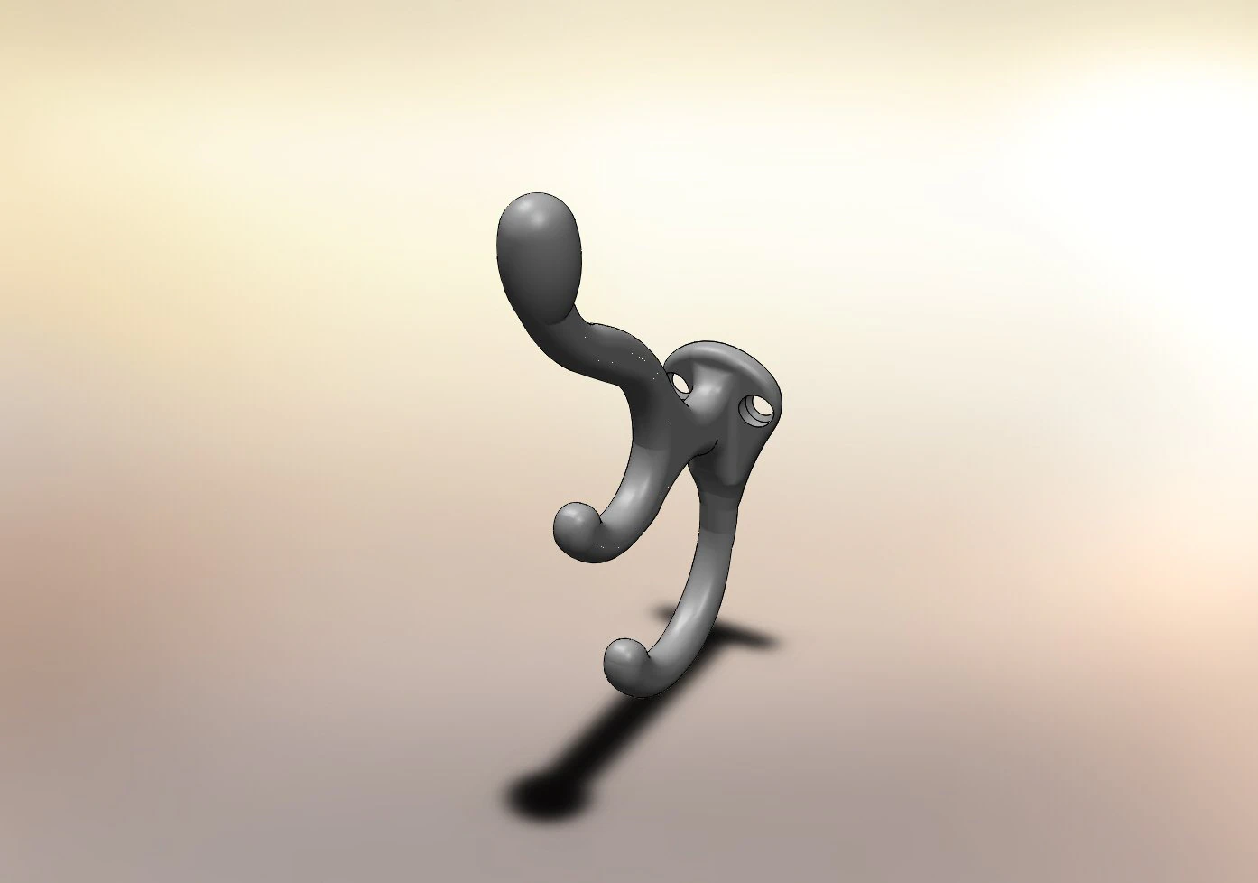 three-horn chrome hook 3D Model .c4d .max .obj .3ds .fbx .stl .blend 
