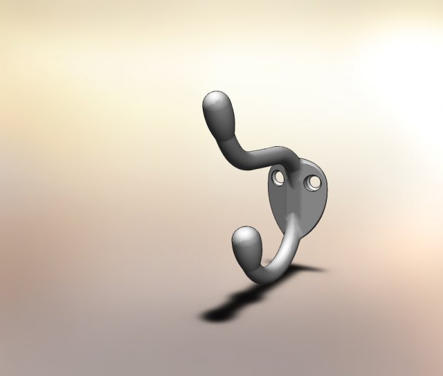 two-horn chrome hook 3D Модель .c4d .max .obj .3ds .fbx .stl .blend 