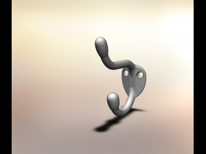 two-horn chrome hook 3D 모델