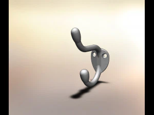 tweehoornige chromen haak 3D Model