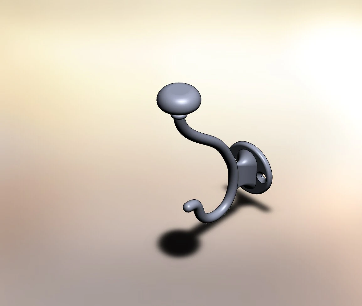 two-horn chrome hook 3D Model .c4d .max .obj .3ds .fbx .stl .blend 