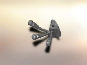 &uuml;&ccedil; boynuzlu kanca krom mat 3D Model