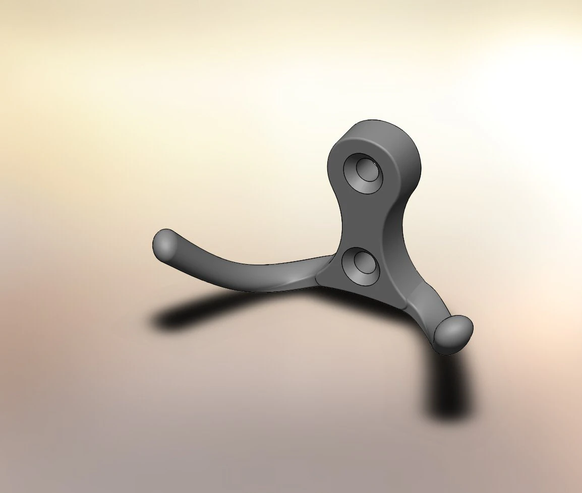 two-ring hook chrome matt 3D Model .c4d .max .obj .3ds .fbx .stl .blend 