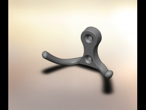 two-ring hook chrome matt 3D Модель