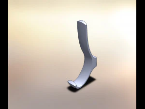 gancio versa a due corni cromato Modello 3D