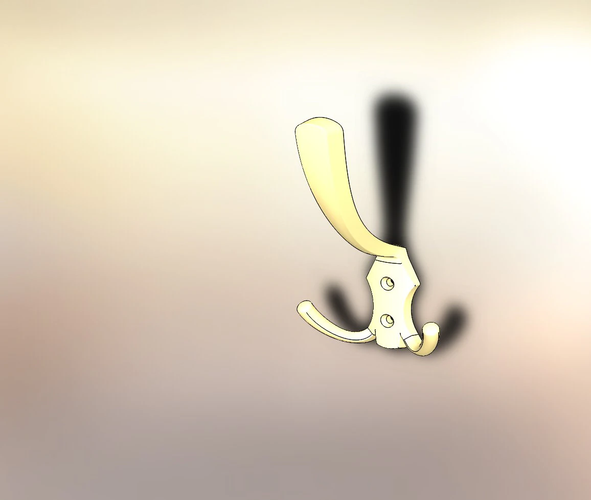 three-cornered gold hook 3D Model .c4d .max .obj .3ds .fbx .stl .blend 
