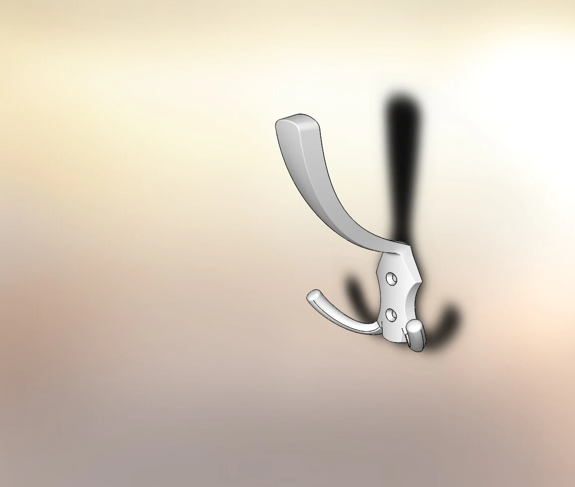 hook three-ring nickel matt 3D Model .c4d .max .obj .3ds .fbx .stl .blend 