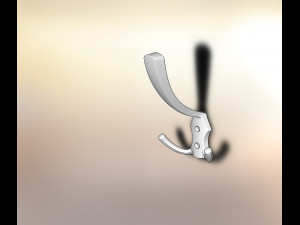hook three-ring nickel matt 3D Модель