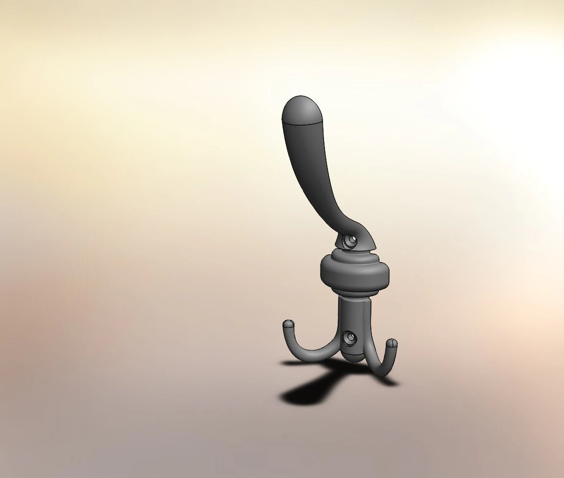 hook three-ring nickel matt 3D Model .c4d .max .obj .3ds .fbx .stl .blend 