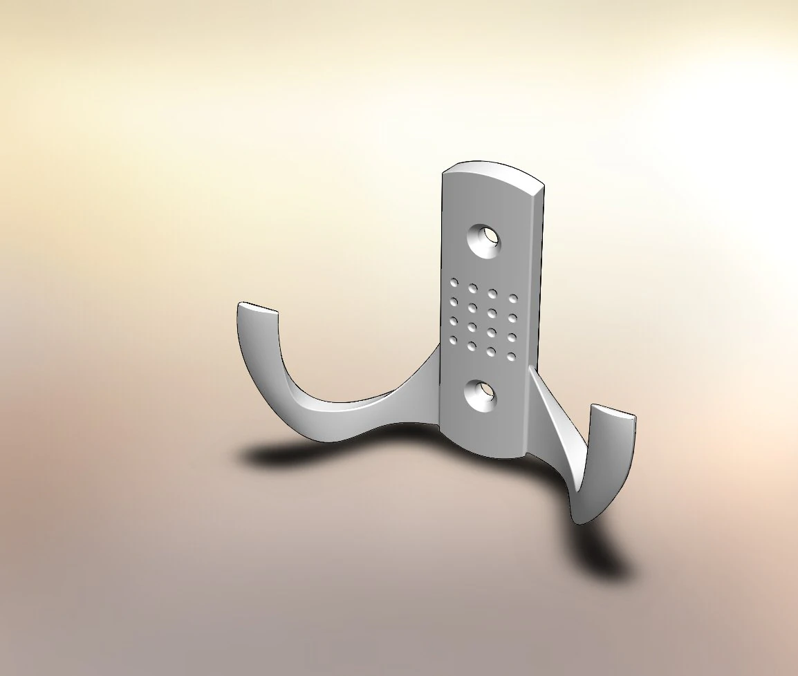 argus hook two-ring nickel matt 3D Model .c4d .max .obj .3ds .fbx .stl .blend