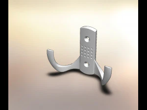 gancho argus dos anillos n&iacute;quel mate Modelo 3D