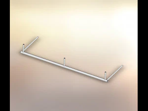 kit de cabide silen cromado mate Modelo 3D