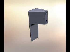 gancho alvero monocuerno cromado mate Modelo 3D