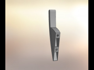 salix hook single-horn chrome-white 3D Модель