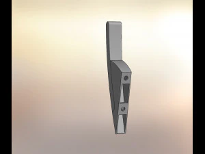 salix haak enkele hoorn chroom-wit 3D Model