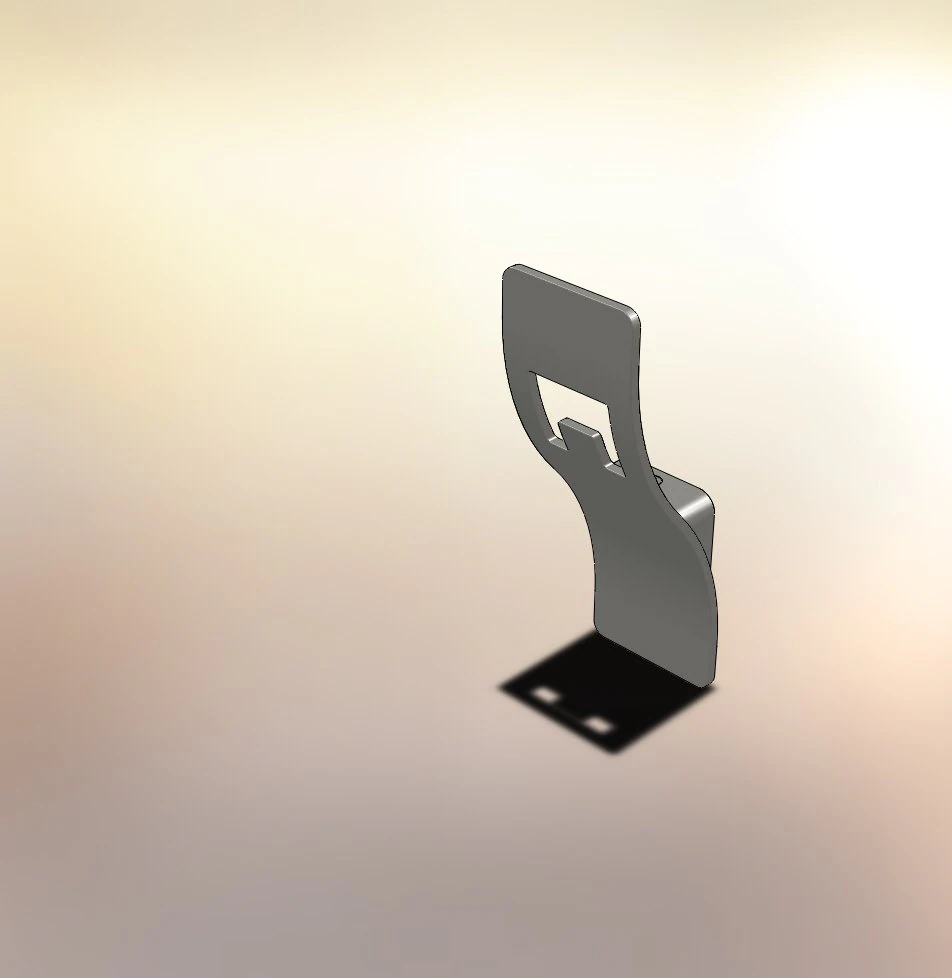 spiro hook two-horn chrome 3D Model .c4d .max .obj .3ds .fbx .stl .blend 