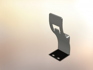 spiro hook two-horn chrome 3D Модель