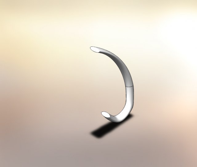 single-horn hook chrome matt 3D 모델 .c4d .max .obj .3ds .fbx .stl .blend 