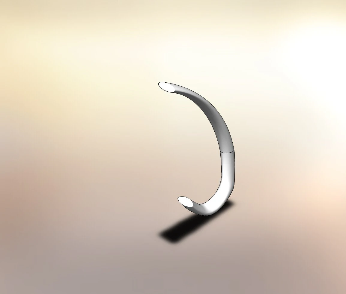 single-horn hook chrome matt 3D Model .c4d .max .obj .3ds .fbx .stl .blend 