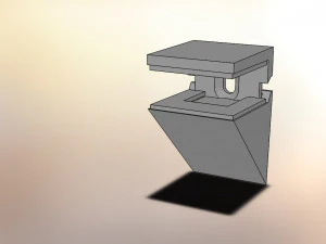 kalabrone mini mensoloderzhatel voor glazen planken 5-10 mm roestvrij staal staal 3D Model
