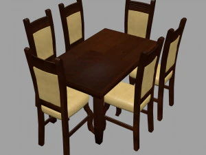table avec chaises Modèle 3D