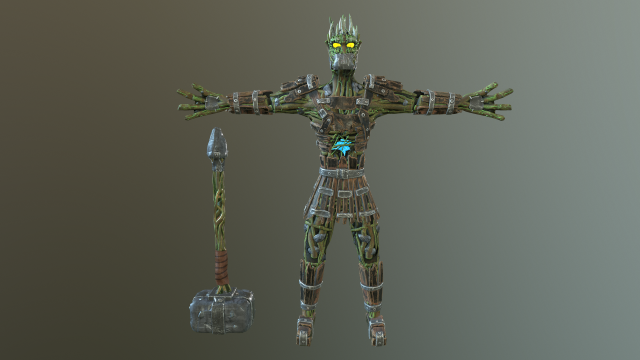 hhe wooden man low-poly Modelo 3D .c4d .max .obj .3ds .fbx .stl .blend 