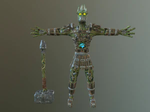 de houten man low-poly 3D Model