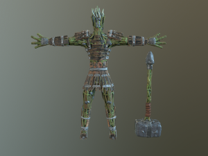 hhe wooden man low-poly Modelo 3D