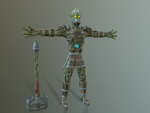 hhe wooden man low-poly Modelo 3D