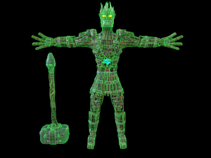hhe wooden man low-poly Modelo 3D