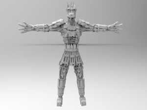 hhe wooden man low-poly Modelo 3D
