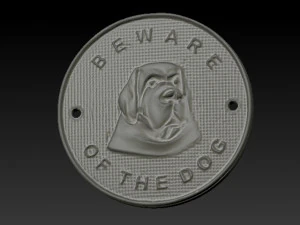 beware of the dog plaque 3D Print Model
