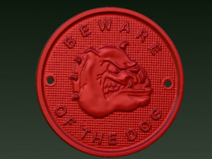 beware of the dog plaque v2 3D Print Model