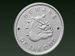 beware of the dog plaque v2 3D-Druckmodell