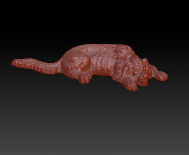 skinny dog sculpture 3Dプリントモデル .c4d .max .obj .3ds .fbx .stl .blend