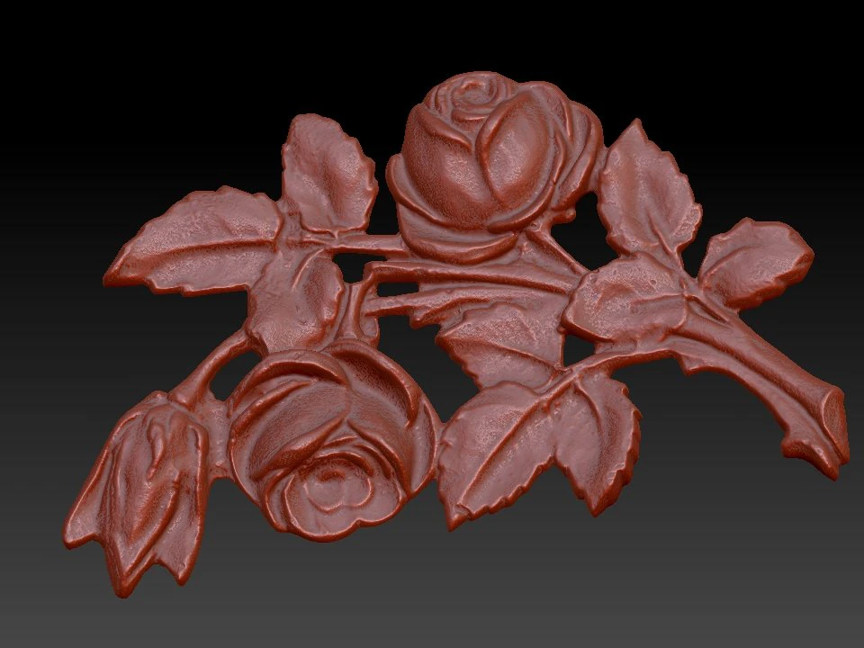 rose wall decoration v2 3D Print Model .c4d .max .obj .3ds .fbx .stl .blend