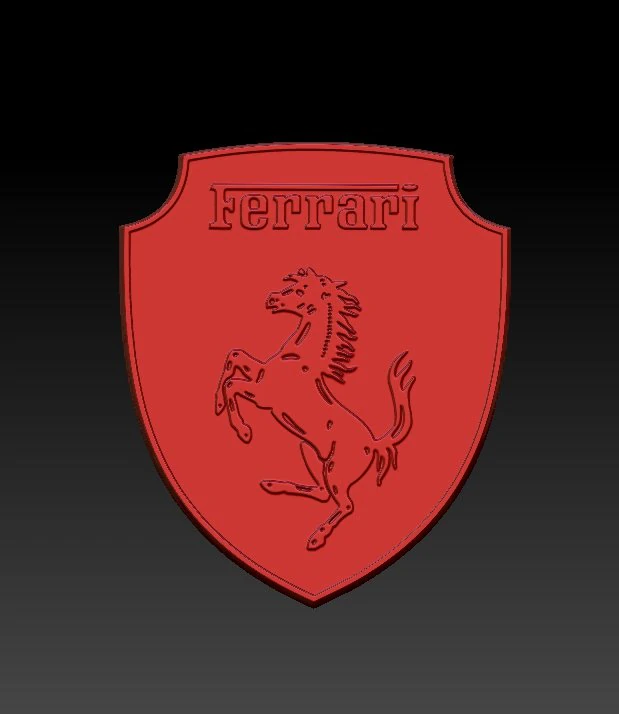 法拉利墙牌 3D 打印模型 .c4d .max .obj .3ds .fbx .stl .blend 