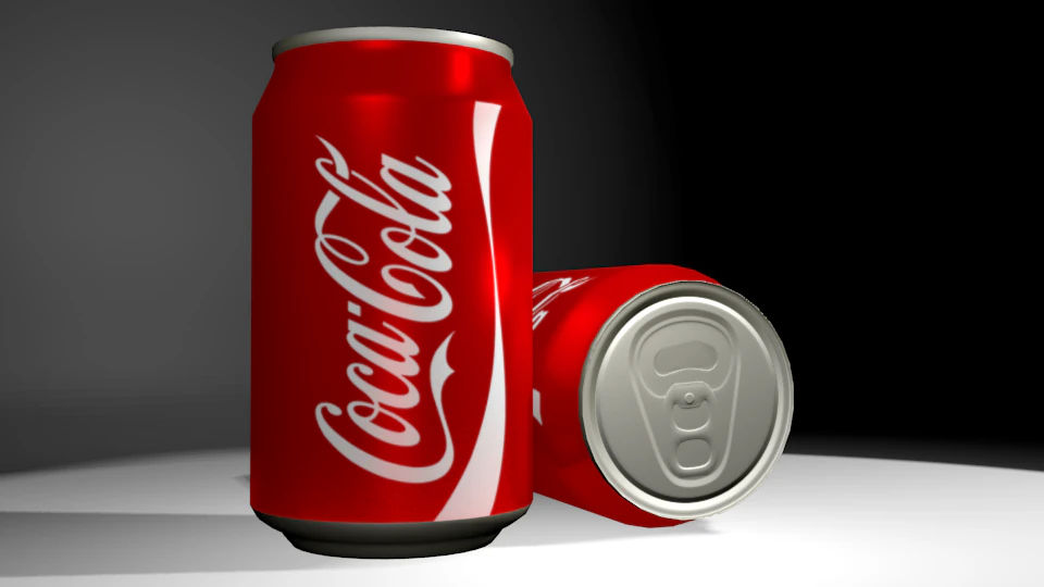 low poly aluminium coke can 3D Model .c4d .max .obj .3ds .fbx .stl .blend