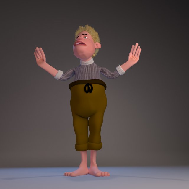 cartoon character 3D Model .c4d .max .obj .3ds .fbx .stl .blend