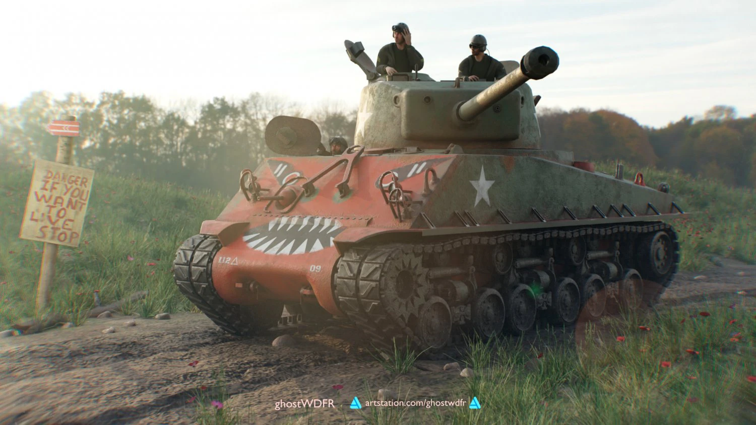 Sherman M4A3 76W with full interior 3D Model .c4d .max .obj .3ds .fbx .stl .blend 