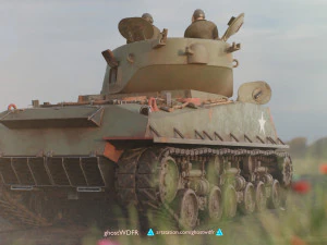 Sherman M4A3 76W with full interior 3D Model