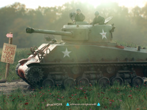 Sherman M4A3 76W with full interior Model 3D