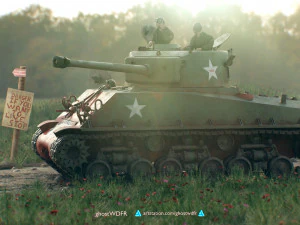 Sherman M4A3 76W with full interior 3D Model